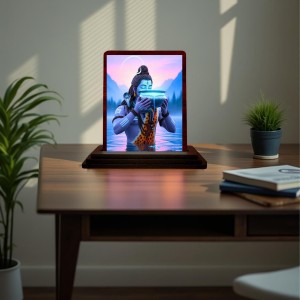 Car Desk/Table Top Lord Shiva Wooden Photo Stand 3x4 Inches, Compact & Stylish Spiritual Display For Car, Home & Office (Pack Of 1) (F14425) Car Desk/Table Top Lord Shiva Wooden Photo Stand 3x4 Inches, Compact & Stylish Spiritual Display For Car, Home & Office (Pack Of 1) (F14425)