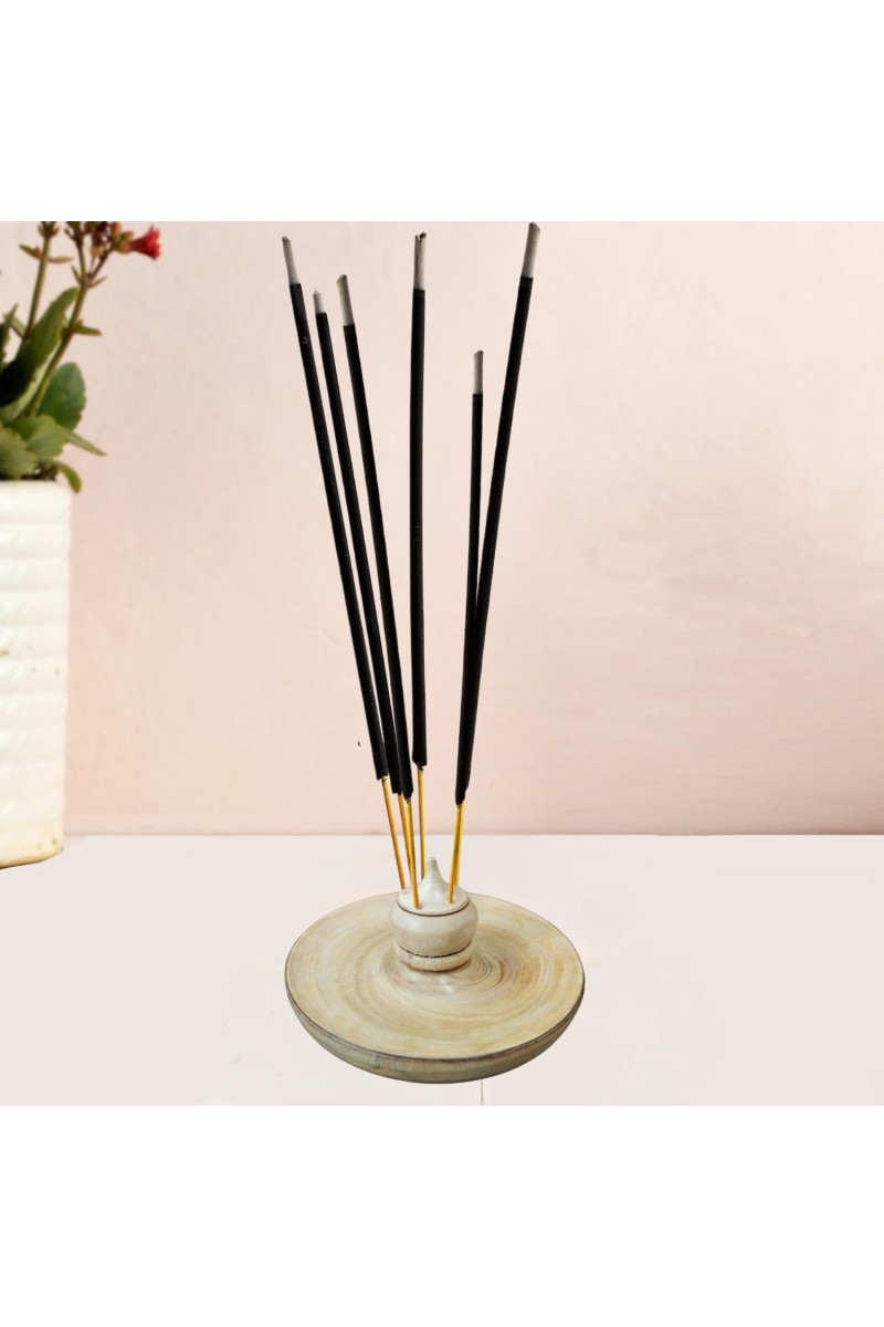 Handcrafted Wooden Dhoop Dani | Traditional Incense Burner with Lid – Natural Finish