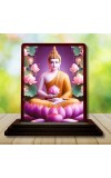 Car Desk/Table Top Lord Buddha Wooden Photo Stand â€“ 3x4 Inches, Compact & Stylish Spiritual Display For Car, Home & Office (Pack Of 1) (F14415)