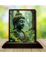Car Desk/Table Top Lord Buddha Wooden Photo Stand â€“ 3x4 Inches, Compact & Stylish Spiritual Display For Car, Home & Office (Pack Of 1) (F14448)