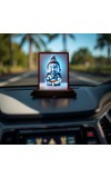 Car Desk/Table Top Lord Shiva Wooden Photo Stand 3x4 Inches, Compact & Stylish Spiritual Display For Car, Home & Office (Pack Of 1) (F14621)