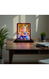 Car Desk/Table Top Lord Krishna Wooden Photo Stand 3x4 Inches, Compact & Stylish Spiritual Display For Car, Home & Office (Pack Of 1) (F14496)