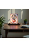 Car Desk/Table Top Lord Shiva Wooden Photo Stand 3x4 Inches, Compact & Stylish Spiritual Display For Car, Home & Office (Pack Of 1) (F14417)