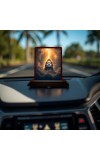 Car Desk/Table Top Lord Shiva Wooden Photo Stand 3x4 Inches, Compact & Stylish Spiritual Display For Car, Home & Office (Pack Of 1) (F14624)