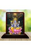 Car Desk/Table Top Lord Vishnu Wooden Photo Stand â€“ 3x4 Inches, Compact & Stylish Spiritual Display For Car, Home & Office (Pack Of 1) (F14405)
