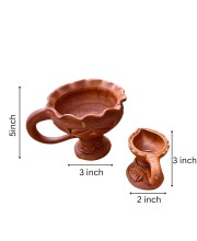 Traditional Dhunuchi Pradeep Clay Incense Burner Puja Diya for Durga Puja Aarti Pooja Decor