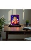 Car Desk/Table Top Lord Vishnu Lakshmi Wooden Photo Stand 3x4 Inches, Compact & Stylish Spiritual Display For Car, Home & Office (Pack Of 1) (F14441)