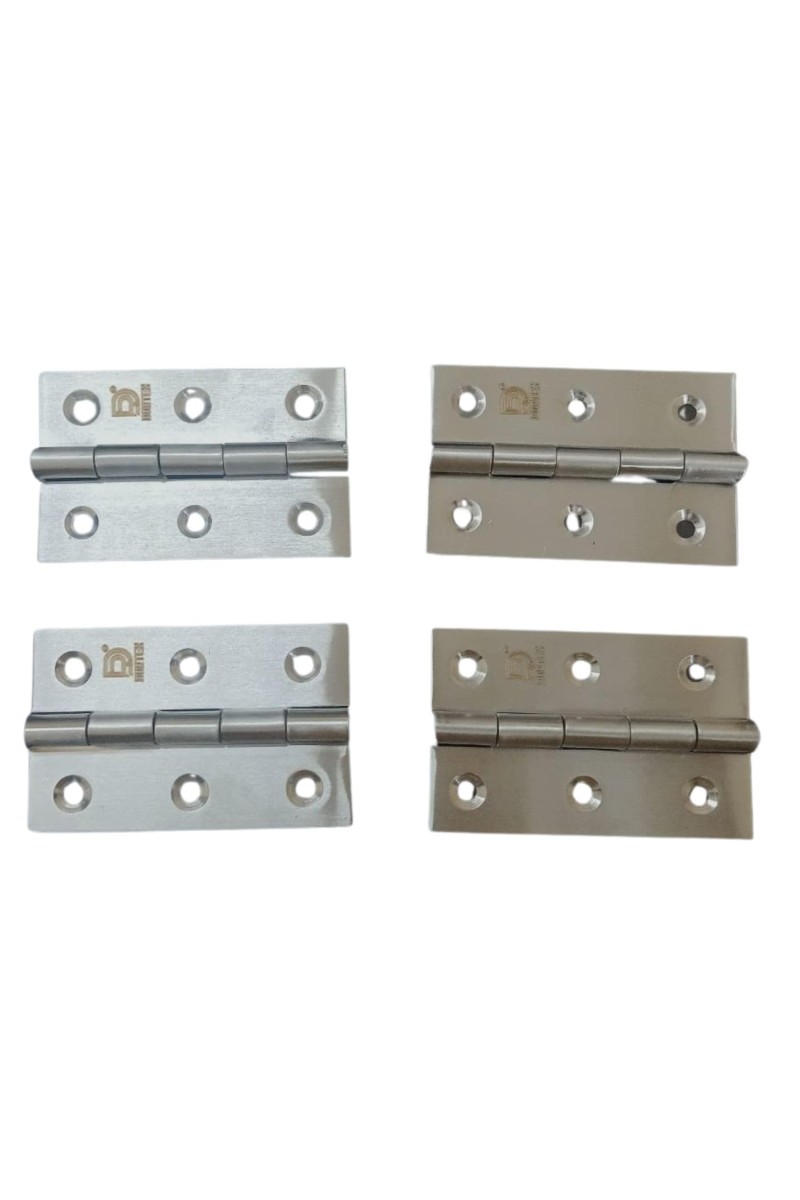 Stainless Steel Door Hinges (4 Pieces) – Durable 3 Inch Butt Hinges for Doors, Cabinets & Windows | Rust-Free, Smooth Movement, Heavy Duty Hardware Fittings (3x2 inch)