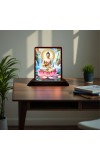 Car Desk/Table Top Lord Buddha Wooden Photo Stand 3x4 Inches, Compact & Stylish Spiritual Display For Car, Home & Office (Pack Of 1) (F14411)