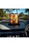 Car Desk/Table Top Lord Krishna Wooden Photo Stand 3x4 Inches, Compact & Stylish Spiritual Display For Car, Home & Office (Pack Of 1) (F14384)