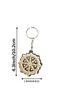 Wooden Wheel Key Chain | Sun Temple Chakra Design Key Ring | Odisha Handicraft Religious Souvenir Gift (wooden wheel keychain)