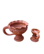 Traditional Dhunuchi Pradeep Clay Incense Burner Puja Diya for Durga Puja Aarti Pooja Decor