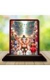 Car Desk/Table Top Lord Ganesha And Shiva Parvathi Wooden Photo Stand â€“ 3x4 Inches, Compact & Stylish Spiritual Display For Car, Home & Office (Pack Of 1) (F14380)