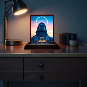 Car Desk/Table Top Lord Shiva Wooden Photo Stand 3x4 Inches, Compact & Stylish Spiritual Display For Car, Home & Office (Pack Of 1) (F14620) Car Desk/Table Top Lord Shiva Wooden Photo Stand 3x4 Inches, Compact & Stylish Spiritual Display For Car, Home & Office (Pack Of 1) (F14620)