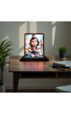 Car Desk/Table Top Lord Shiva Wooden Photo Stand 3x4 Inches, Compact & Stylish Spiritual Display For Car, Home & Office (Pack Of 1) (F14505)