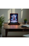 Car Desk/Table Top Lord Shiva Wooden Photo Stand 3x4 Inches, Compact & Stylish Spiritual Display For Car, Home & Office (Pack Of 1) (F14420)