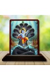 Car Desk/Table Top Lord Krishna Wooden Photo Stand â€“ 3x4 Inches, Compact & Stylish Spiritual Display For Car, Home & Office (Pack Of 1) (F14398)