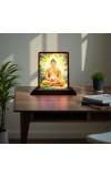 Car Desk/Table Top Lord Buddha Wooden Photo Stand 3x4 Inches, Compact & Stylish Spiritual Display For Car, Home & Office (Pack Of 1) (F14440)