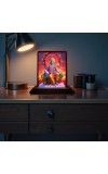 Car Desk/Table Top Lord Vishnu Wooden Photo Stand 3x4 Inches, Compact & Stylish Spiritual Display For Car, Home & Office (Pack Of 1) (F14612)