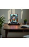 Car Desk/Table Top Lord Krishna Wooden Photo Stand 3x4 Inches, Compact & Stylish Spiritual Display For Car, Home & Office (Pack Of 1) (F14398)