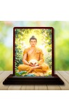 Car Desk/Table Top Lord Buddha Wooden Photo Stand â€“ 3x4 Inches, Compact & Stylish Spiritual Display For Car, Home & Office (Pack Of 1) (F14440)