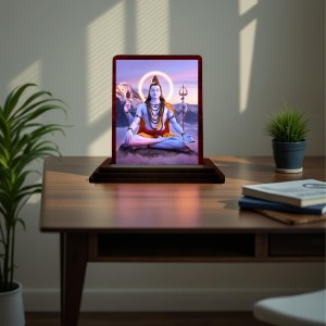 Car Desk/Table Top Lord Shiva Wooden Photo Stand 3x4 Inches, Compact & Stylish Spiritual Display For Car, Home & Office (Pack Of 1) (F14478) Car Desk/Table Top Lord Shiva Wooden Photo Stand 3x4 Inches, Compact & Stylish Spiritual Display For Car, Home & Office (Pack Of 1) (F14478)