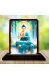 Car Desk/Table Top Lord Buddha Wooden Photo Stand â€“ 3x4 Inches, Compact & Stylish Spiritual Display For Car, Home & Office (Pack Of 1) (F14423)