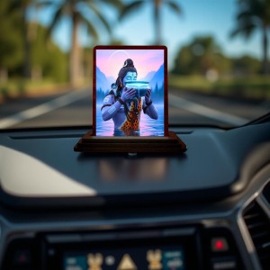 Car Desk/Table Top Lord Shiva Wooden Photo Stand 3x4 Inches, Compact & Stylish Spiritual Display For Car, Home & Office (Pack Of 1) (F14425) Car Desk/Table Top Lord Shiva Wooden Photo Stand 3x4 Inches, Compact & Stylish Spiritual Display For Car, Home & Office (Pack Of 1) (F14425)