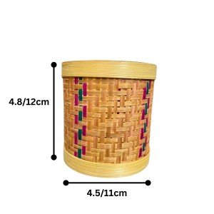 Handcrafted Bamboo Box | Woven Round Storage Container for Home, Kitchen & Décor | Natural Eco-Friendly Bamboo Craft Box Handcrafted Bamboo Box | Woven Round Storage Container for Home, Kitchen & Décor | Natural Eco-Friendly Bamboo Craft Box