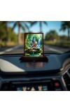 Car Desk/Table Top Lord Shiva Wooden Photo Stand 3x4 Inches, Compact & Stylish Spiritual Display For Car, Home & Office (Pack Of 1) (F14453)