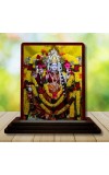 Car Desk/Table Top Goddess Durga Wooden Photo Stand â€“ 3x4 Inches, Compact & Stylish Spiritual Display For Car, Home & Office (Pack Of 1) (F14431)