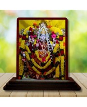 Car Desk/Table Top Goddess Durga Wooden Photo Stand â€“ 3x4 Inches, Compact & Stylish Spiritual Display For Car, Home & Office (Pack Of 1) (F14431)