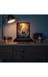 Car Desk/Table Top Lord Shiva Wooden Photo Stand 3x4 Inches, Compact & Stylish Spiritual Display For Car, Home & Office (Pack Of 1) (F14624)