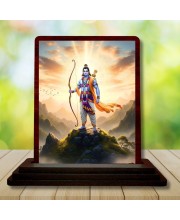 Car Desk/Table Top Lord Rama Wooden Photo Stand â€“ 3x4 Inches, Compact & Stylish Spiritual Display For Car, Home & Office (Pack Of 1) (F14408)