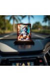 Car Desk/Table Top Lord Krishna Wooden Photo Stand 3x4 Inches, Compact & Stylish Spiritual Display For Car, Home & Office (Pack Of 1) (F14473)