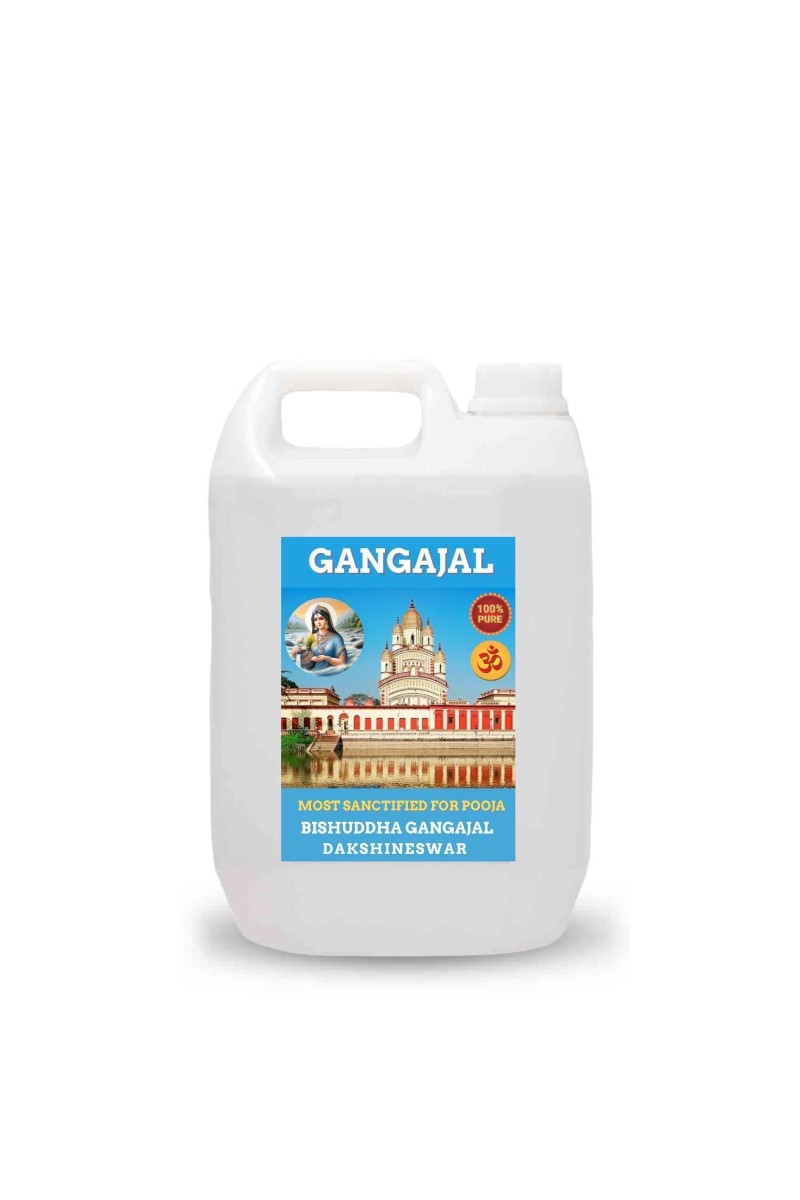 100% Organic, Pure & Natural Gangajal from the Dakshineswar River Ganga, Authentic,Spiritual and Religious for Puja Purposes, Daily Use, 2 Liter Jar