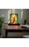 Car Desk/Table Top God Buddha Wooden Photo Stand 3x4 Inches, Compact & Stylish Spiritual Display For Car, Home & Office (Pack Of 1) (F14570)