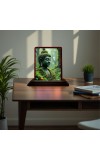 Car Desk/Table Top Lord Buddha Wooden Photo Stand 3x4 Inches, Compact & Stylish Spiritual Display For Car, Home & Office (Pack Of 1) (F14448)