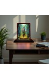 Car Desk/Table Top Lord Krishna Wooden Photo Stand 3x4 Inches, Compact & Stylish Spiritual Display For Car, Home & Office (Pack Of 1) (F14392)