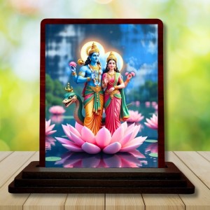 Car Desk/Table Top Lord Vishnu And Lakshmi Wooden Photo Stand 3x4 Inches, Compact & Stylish Spiritual Display For Car, Home & Office (Pack Of 1) (F14603) Car Desk/Table Top Lord Vishnu And Lakshmi Wooden Photo Stand 3x4 Inches, Compact & Stylish Spiritual Display For Car, Home & Office (Pack Of 1) (F14603)