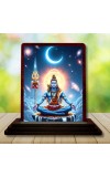 Car Desk/Table Top Lord Shiva Wooden Photo Stand â€“ 3x4 Inches, Compact & Stylish Spiritual Display For Car, Home & Office (Pack Of 1) (F14623)