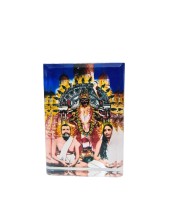 Acrylic Table Photo Stand with Dakshineswar Ma Kali, Sri Ramakrishna & Sarada Ma Image – Crystal Clear Decorative Display Frame for Home Temple, Office Desk & Car Dashboard