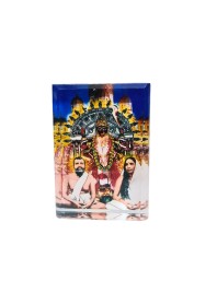 Acrylic Table Photo Stand with Dakshineswar Ma Kali, Sri Ramakrishna & Sarada Ma Image – Crystal Clear Decorative Display Frame for Home Temple, Office Desk & Car Dashboard