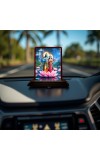 Car Desk/Table Top Lord Vishnu And Lakshmi Wooden Photo Stand 3x4 Inches, Compact & Stylish Spiritual Display For Car, Home & Office (Pack Of 1) (F14603)