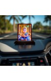 Car Desk/Table Top Lord Krishna Wooden Photo Stand 3x4 Inches, Compact & Stylish Spiritual Display For Car, Home & Office (Pack Of 1) (F14496)