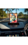 Car Desk/Table Top Lord Buddha Wooden Photo Stand 3x4 Inches, Compact & Stylish Spiritual Display For Car, Home & Office (Pack Of 1) (F14507)