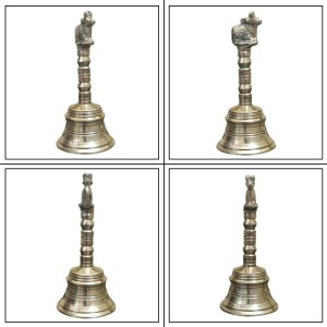 HiTechMart Traditional Brass Hand Bell with Nandi Design – Antique Finish for Puja HiTechMart Traditional Brass Hand Bell with Nandi Design – Antique Finish for Puja