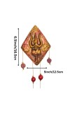 Handcrafted Terracotta Wall Hanging Ornament with Trishul, Om & Swastik Symbols | Decorative Spiritual Home décor for Entrance, Pooja Room & Living Room (Triangular)