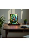 Car Desk/Table Top Lord Shiva Wooden Photo Stand 3x4 Inches, Compact & Stylish Spiritual Display For Car, Home & Office (Pack Of 1) (F14453)