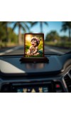 Car Desk/Table Top Lord Krishna Wooden Photo Stand 3x4 Inches, Compact & Stylish Spiritual Display For Car, Home & Office (Pack Of 1) (F14487)